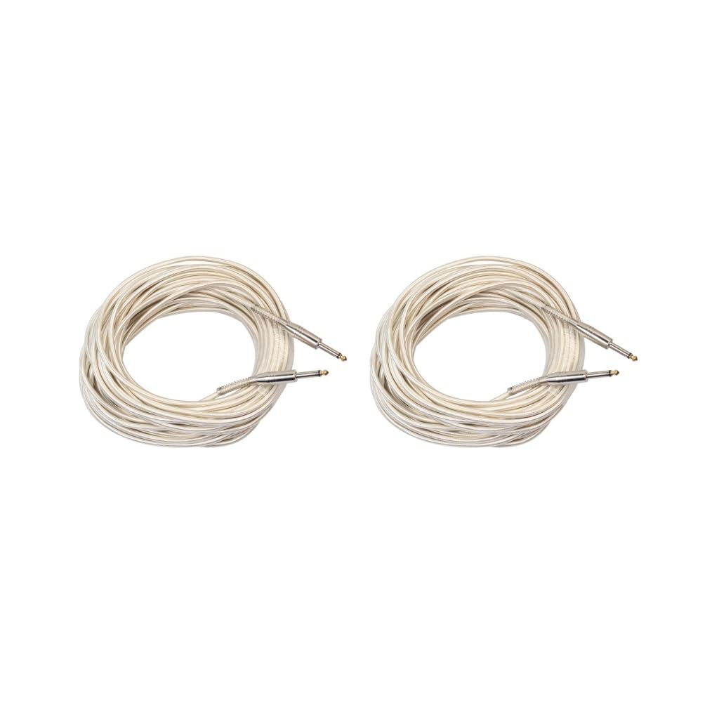 2 zestaw plecionych kabli audio 1/4'' jack 6,35 mm mono męski na męski przewód audio przewód 20 m