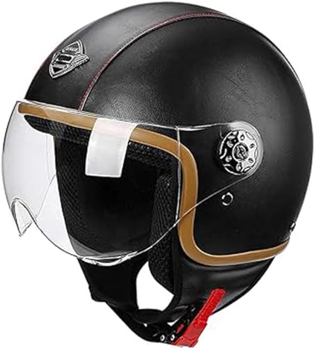 Capacete de mota retro adultos capacetes de mota jet capacete de segurança personalidade meio capacete de mota vintage, para Street Bike Cruiser Chopper Moped Scooter motocicleta capacete confortável