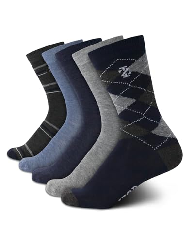 IZOD Boys Crew Socks - 5 Pack Breathable Soft Stretch Performance Crew Dress Socks for Toddlers to Big Boys (Shoe Size: S-L) Size Medium Blue