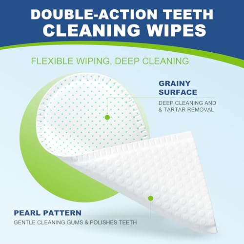 BALORIZ Dog Dental Care Finger Wipes, 60 PCS Teeth Cleaning Wipes for Dogs & Cats, Tooth Brushing Kit Dental Wipes Reduces Plaque & Freshens Breath, Disposable Gentle Cleaning & Gum Care Pet Wipe - Thumbnail 6