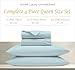 Bluemoon Homes Egyptian Cotton Sheets Queen Size 4 Piece Sheet Set, Soft Sateen Cooling Bedding Set, Long Staple Bedding Sheets, Luxury Hotel Sheets, Aqua Blue Queen Sheet Set