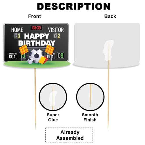 Image of Festiko Football Theme Happy Birthday Cake Topper, Cake Decoration Supplies, Football Theme Decorations, Birthday Decoration Items
