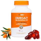 sibu Omega-7 Softgels, Premium Organic Himalayan Sea Buckthorn Oil (60ct), 365mg Omega-7 Per Dose Gu