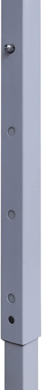 Close-up of a tent leg with height adjustment holes