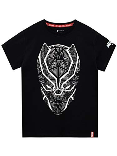 Marvel Black Panther Camiseta de Manga Corta para niños Negro 3-4 Años
