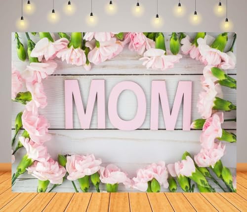 Fondo fotográfico rosa 7x5 ft para Día de la Madre miniatura 2