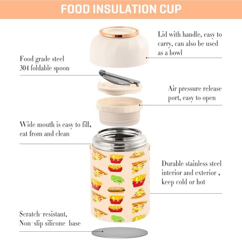 Termo para comida de acero inoxidable de 500 ml libre de BPA para adultos 5