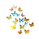 Material: papel de arroz Kesheng 50pcs Mariposas Comestibles de Papel de Oblea Arroz para Decoración de Pasteles Colores Surtidos