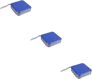 USHOBE 3Pcs 40 CD Bag Bolsa De Batom Pequena Caixa Organizadora Bolsa De Armazenamento De Viagem Caixa De Plástico Organizadora Caixa De Disco Carteira Azul Caixa De Armazenamento De Dvd