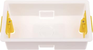 2 Gang Dry Lining Back Box/Pattress Box with Adjustable Lugs 35mm - White, Premium Quality Strong Box