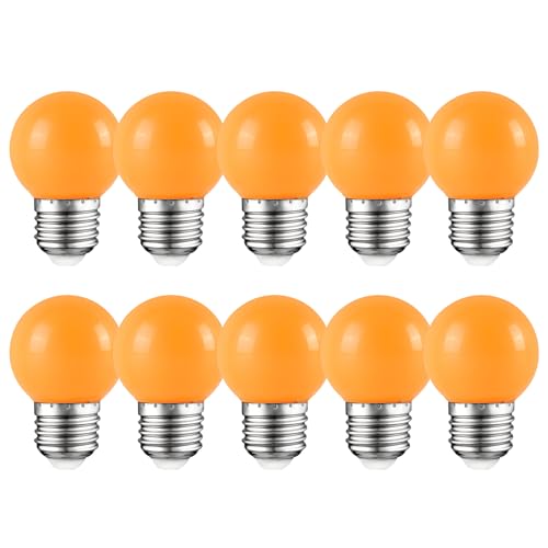 10per-pack Farbige Leuchtmittel LED 2W E27 G45 Birne Beleuchtung Glühbirne Leuchtmittel für Partybeleu chtung Biergartenbeleu chtung (Orange)
