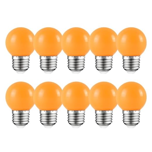 10per-pack Farbige Leuchtmittel LED 2W E27 G45 Birne Beleuchtung Glühbirne Leuchtmittel für Partybeleu chtung Biergartenbeleu chtung (Orange)