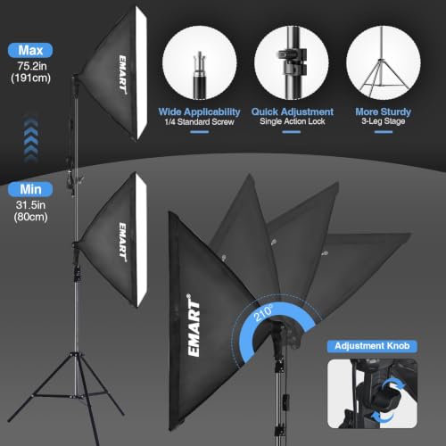 Image of EMART Softbox Lighting Kit, 85W 20 inchx28 inch Softbox for Photography Light 1Pack