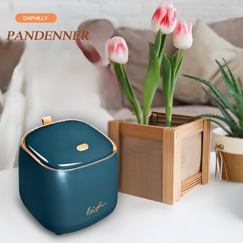 Image of Mini Countertop Trash Can with 10 Rolls of Trash Bags, Desk Tiny Trash Can | with Press Type Lid, Desktop Trash Can Applicable for Bathroom Vanity Home Office