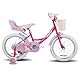 JOYSTAR Einhorn 18 Zoll Kinderfahrrad für 5-8 jährige Mädchen, 18 Zoll Kinderfahrrad mit Stabilisatoren & Kickstand & Korb