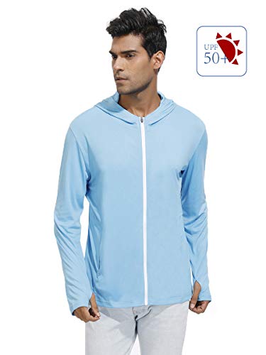 Jaqueta com capuz de manga comprida feminina e masculina da Joymode, proteção solar, zíper, tops com