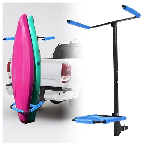 ECOTRIC RV Hitch Mount Kayak Rack Fits up to 12'' Kayaks Vertical Standing Kayak Carrier 2'' Hitch...