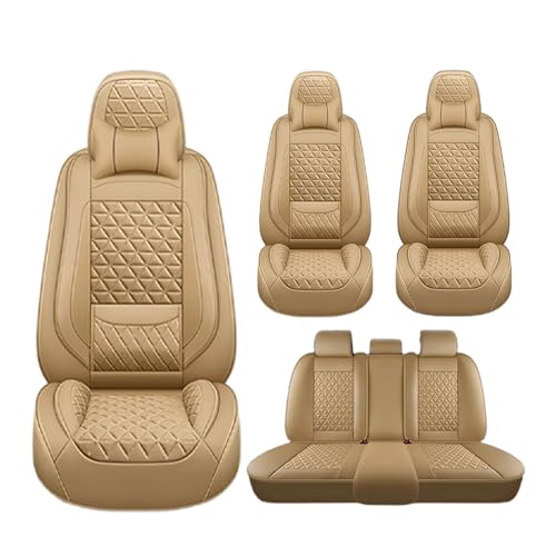 に適用 レクサス RZ 2023年3月?現行 車 シートカバー クッション 全包?設計 滑り止め 防水 防汚 耐磨耗 四季適用 5席 軽 普通車適用 カーシートカバー 運転席 助手席 後部座席対応(ベージュ,枕付き)