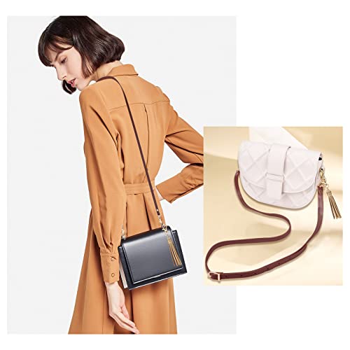 Image of GORGECRAFT Leather Replacement Straps Adjustable Purse Crossbody Brown Shoulder Bag Strap Handles Alloy Buckles with Tassel for Men Women Bags Daily Decorations Crafts Supplies