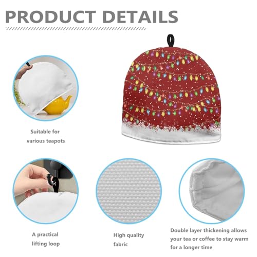 Image of Colour Light Tea Cover Large Tea Pots Cozy Tea Cozies Teapot Dust Cover Insulated Keeping Warm Tea Kettle Quilt for English Tea Sets for Home Kitchen Tea Pot Decor
