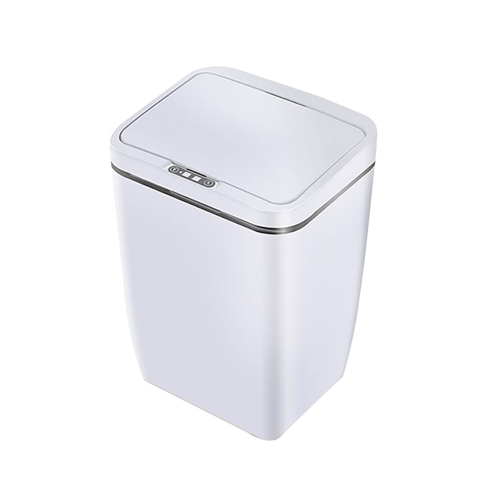 Automatic Touchless Intelligent Induction Motion Sensor Kitchen Trash Can Wide Opening Sensor Eco-friendly Waste Garbage Bin(White)