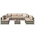 Shintenchi 7 Pieces Outdoor Patio Sectional Sofa Couch, Black Wicker Furniture Conversation Sets with Washable Cushions & Glass Coffee Table for Garden, Poolside, Backyard (Khaki)