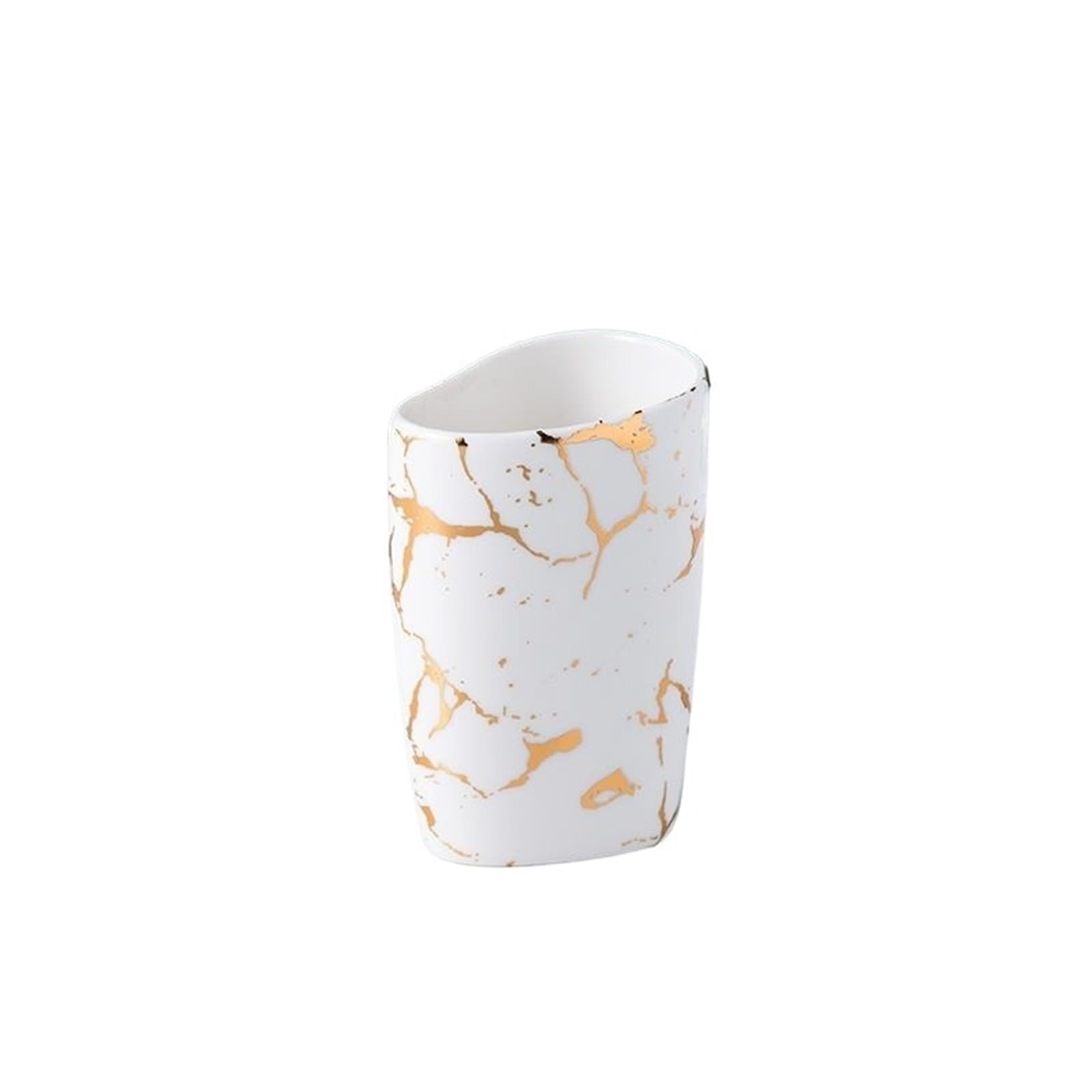 Soap Dish Set Gold Plated Marbled Ceramic Lotion Bottle Bathroom Supplies Mouthwash Cup Toothbrush Soap Dish Set(Color3)
