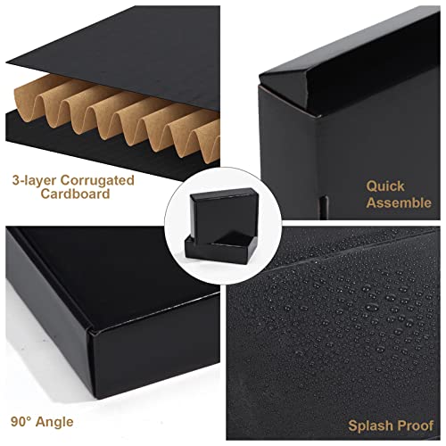 ZBEIVAN Cajas de envío negras 11X8X2, 20 paquetes de cajas de cartón corrugado para empaquetar regalos de correo de pequeñas empresas - imagen 3