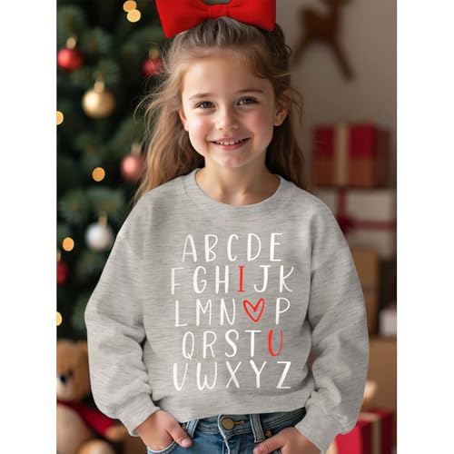 Valentines Sweatshirt for Toddler Baby Boy Girl ABC I LOVE U Heart Shirt Holiday Outfit Long Sleeve Tops Clothes2