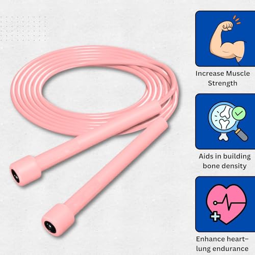 Image of Skipping-Rope Jump Skipping Rope for Men Women Weight Loss Kids Girls Children Adult - Best in Fitness Sports Exercise Workout (Pink)