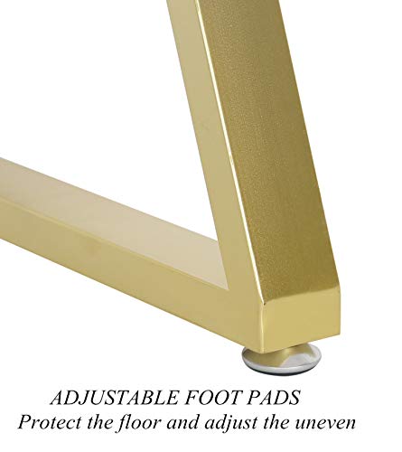 Image of HOMEKAYT Industrial Metal Table Legs (H28 x W24) Heavy Duty Modern Furniture Legs for DIY Use Set of 2 Desk Legs Multiple Uses for Dinning Table,Coffee Table,Kitchen Table-(Triangle-Shape,Gold)