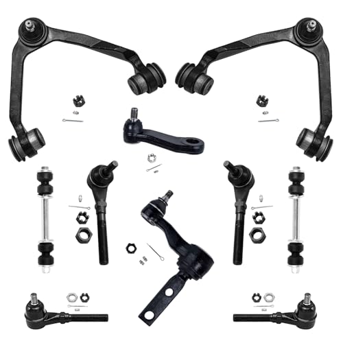 Image of Detroit Axle - 4WD Front End Control Arms Kit for Ford Expedition F-150 F-250 Lincoln Navigator, Upper Control Arms with Ball Joint Tie Rods Sway Bars Idler & Pitman Arms Replacement