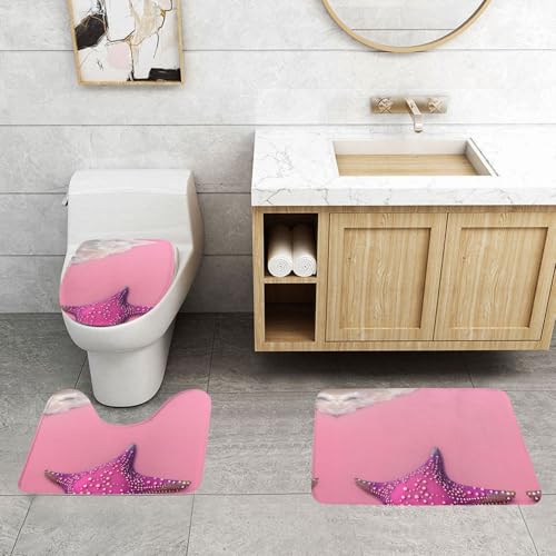 Tapis de bain durables et sûrs en lot de 3 coloris rose pastel