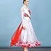 FRALHQFL Embroidery Ballroom Dance Dresses Tango Performance Suit Professional Waltz Competition Costume Party Dress,Red,M