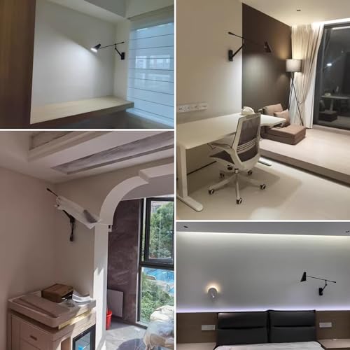 Image of Adjustable Directional Plug in wall Light Swing arm, Unique Long Pole wall Lamps for Living Room Sofa Background Wall, Movable Retro Style Dining Table Large wall Mount lamp, E26 Base