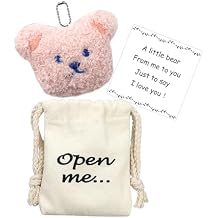LUOKIFUR Pocket Bear Hug Positivity Gift Long Distance Couple Memorial Gift for Him/Her Pink