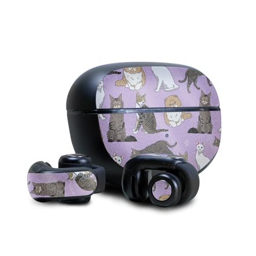 Image of Glossy Glitter Skin Compatible with Bose Ultra Open Earbuds - Cat Chaos - Premium 3M Vinyl Protective Wrap Decal Cover - Easy to Apply | Crafted in The USA by MightySkins