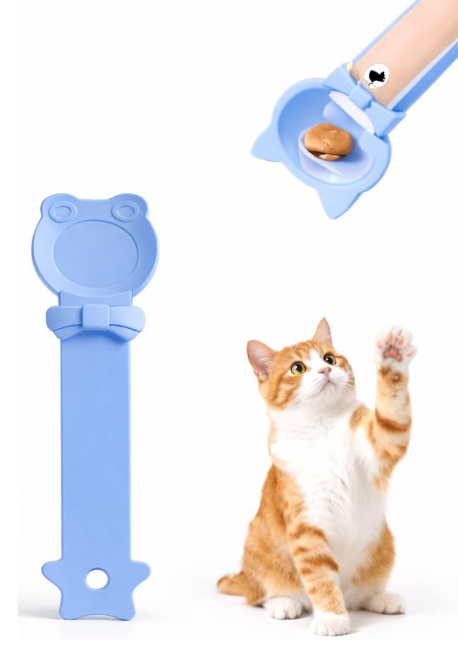 Purée Pops + Blue Feeding Spoon, Grain-Free, Lickable, Squeezable Creamy Cat Treat/Topper, 10 Tubes, Chicken Flavor - Image 6
