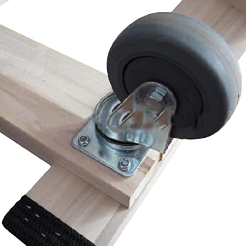 Dallas Packaging Supply H Frame Oak 4-Wheel Movers Dolly For Moving Supplies With Full Length Rubber Tread Dual Rail (18 X30) And Gray Wheel #TOP2