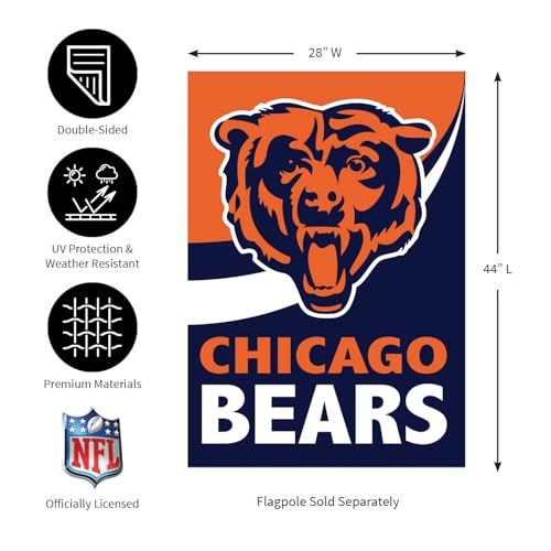 Team Sports America 13B3805R Nfl Chicago Bears House Flag, 28 X 44, Double Sided Garden Flags For Outside, Outdoor Flags & Banners thumb #2