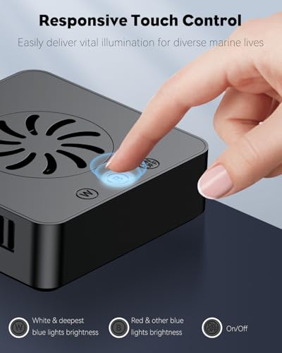 Image of Pawfly 15 W LED Aquarium Light with Brilliant Blue White Red Lights for 1 to 10 Gallon Fish Tank
