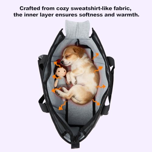 Ownpets Große Hundetragetasche, Träger mit Taschen für Mittelgroße Welpen, Flugzeuggenehmigt, Passt für bis zu 10 kg, Katzen- & Hundetragtasche, Hände-freie Haustier-Tragtasche für Frauen