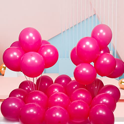 Image of 300 Pack Hot Pink Balloons 12 inch Dark Pink Latex Party Balloon Bulk for Various Party Events Decorations