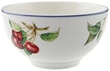 Zeitlos-elegante Schale aus Porzellan mit frischen Fruchtmotiven zum Servieren von kleineren Speisen und Snacks