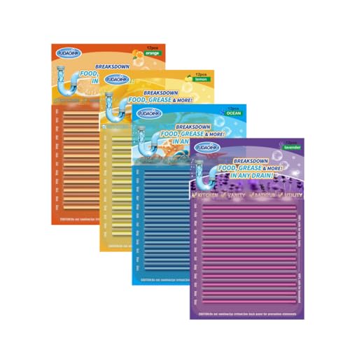 IUDAOIHK Drain Cleaner Sticks Keeps Drains and Pipes Clear and Odor As Seen On TV 4 Packs(48 pcs)