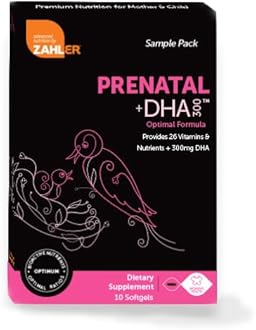 Zahler Prenatal Vitamin with DHA & Folate - DHA Supplements & Prenatal Multivitamin for Mother and Child - Kosher Prenatal DHA Prenatal Vitamins with Iron, Pre Natal Softgels 10 Count