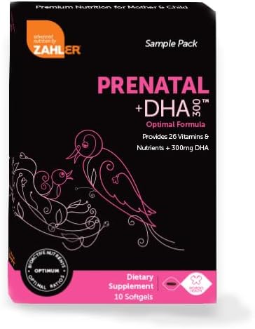Zahler Prenatal Vitamin with DHA & Folate - DHA Supplements & Prenatal Multivitamin for Mother and Child - Kosher Prenatal DHA Prenatal Vitamins with Iron, Pre Natal Softgels 10 Count