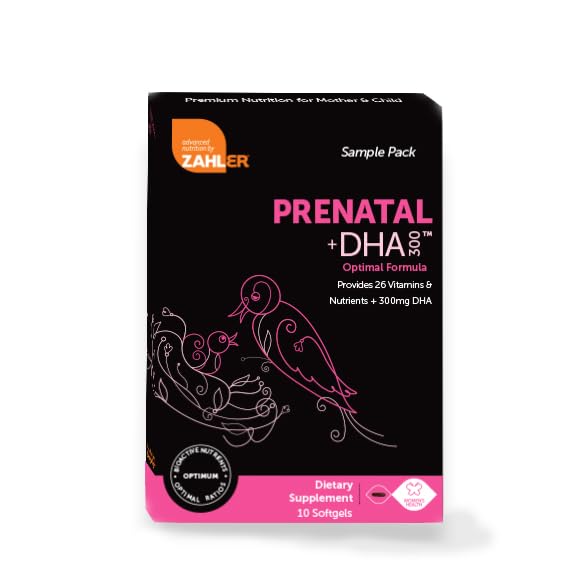 Zahler Prenatal Vitamin with DHA & Folate - DHA Supplements & Prenatal Multivitamin for Mother and Child - Kosher Prenatal DHA Prenatal Vitamins with Iron, Pre Natal Softgels 10 Count