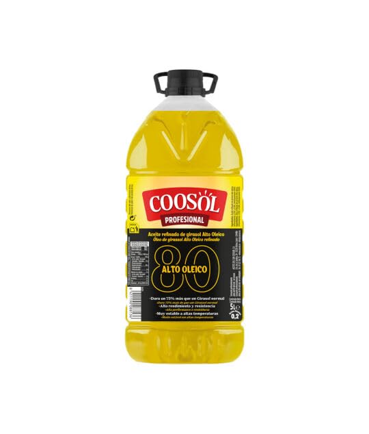 Profesional Olio di Girasole Alto Oleico Raffinato, Stabile ad Alte Temperature, 5L