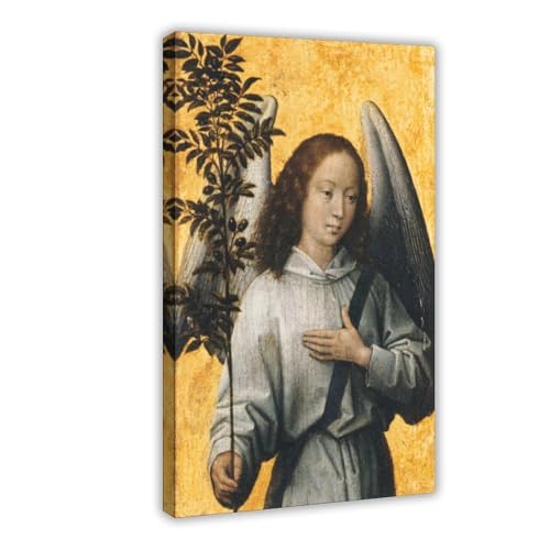 Toile Hans Memling Ange tenant une branche d'olivier, grand poster déco murale